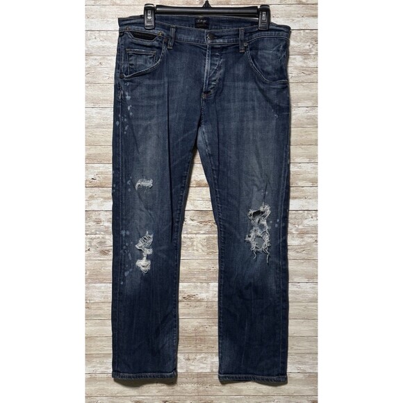 Citizens Of Humanity Jeans Sz 28 Dylan Drop Rise Cropped Button Fly Thrashed - Picture 1 of 16